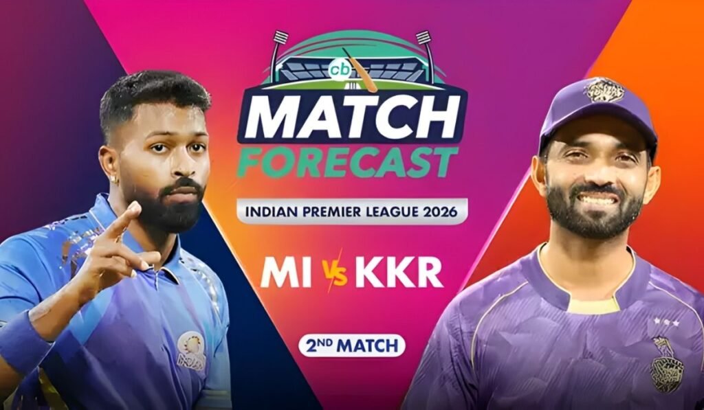 Mumbai Indians vs Kolkata Knight Riders, 2nd Match, Indian Premier League 2026 – Scorecard Match